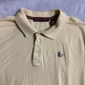 Tori Richard Honolulu yellow cotton blend polo shirt, embroidered logo,‎ size L